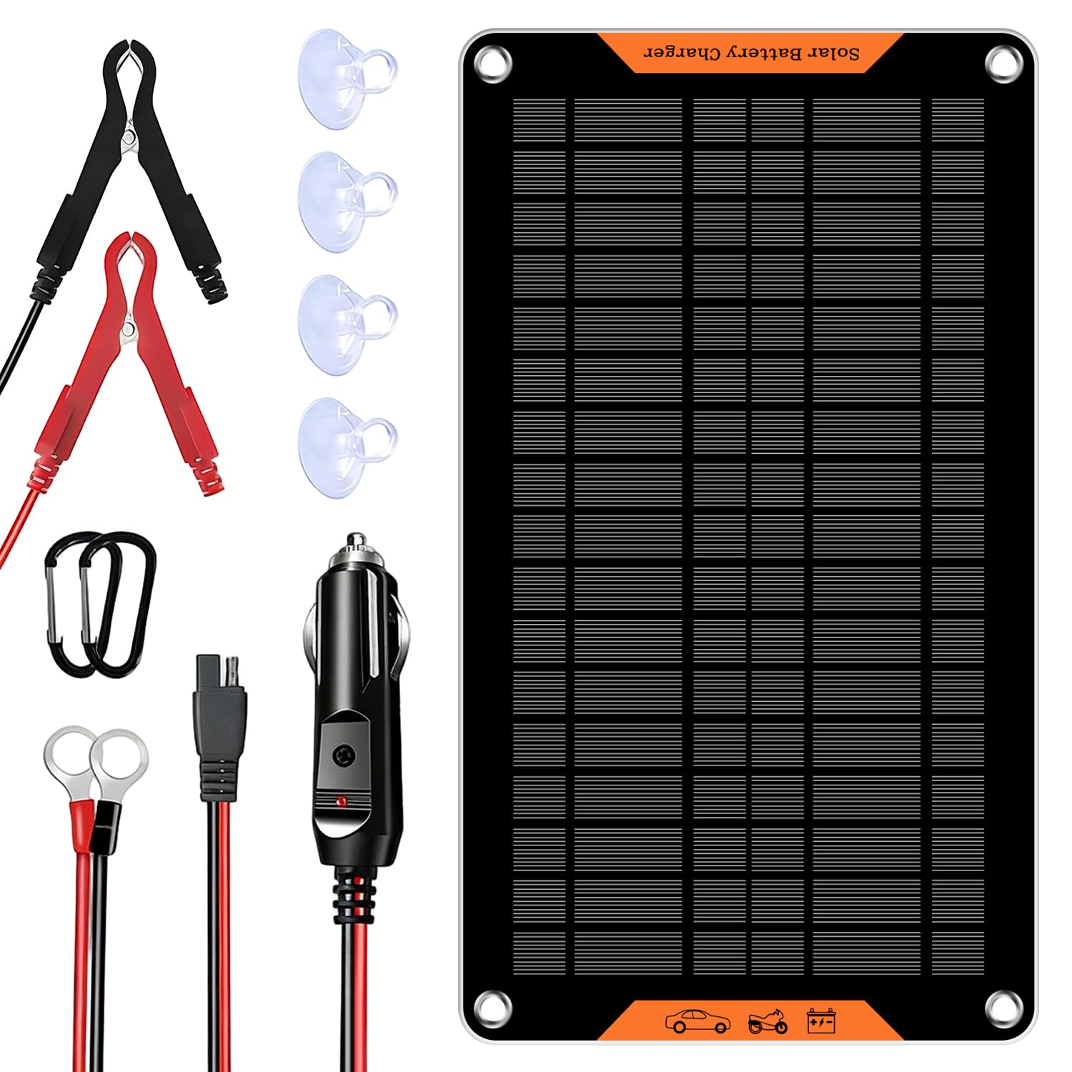 Amazon.com: 12 Volt 10 Watt Solar Car Battery Charger & Maintainer